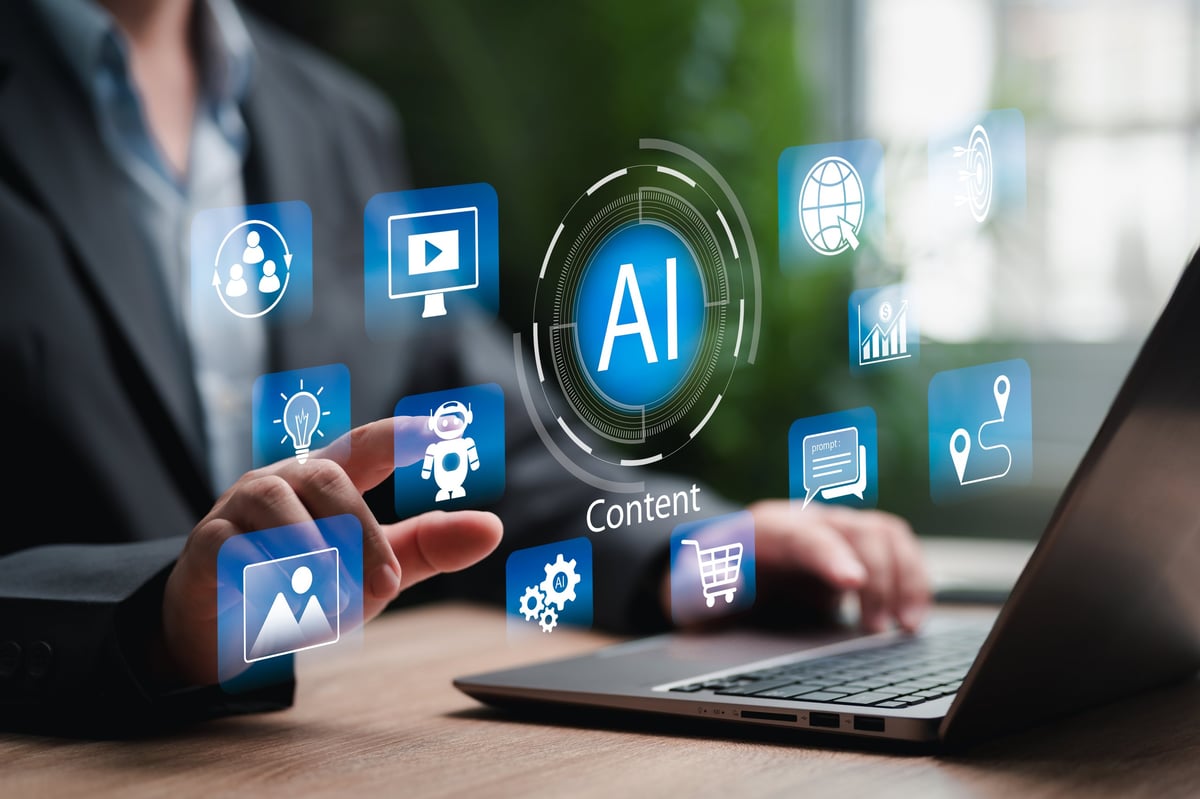 Business professional using modern AI-driven marketing tools